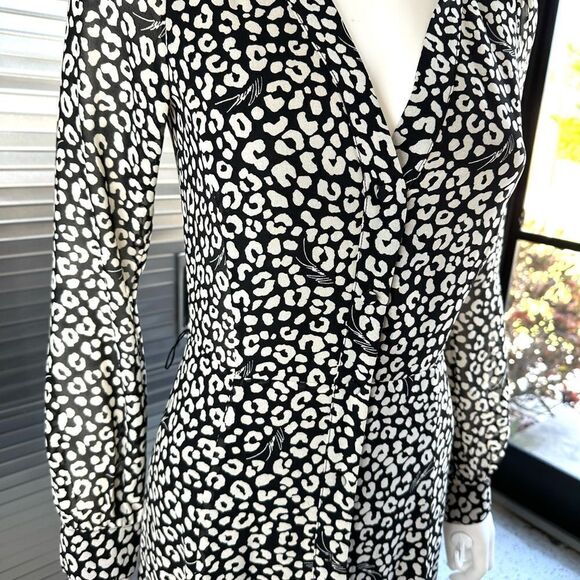 Michael Kors Leopard Print Georgette Shirtdress NwT XXS - Picture 5 of 16